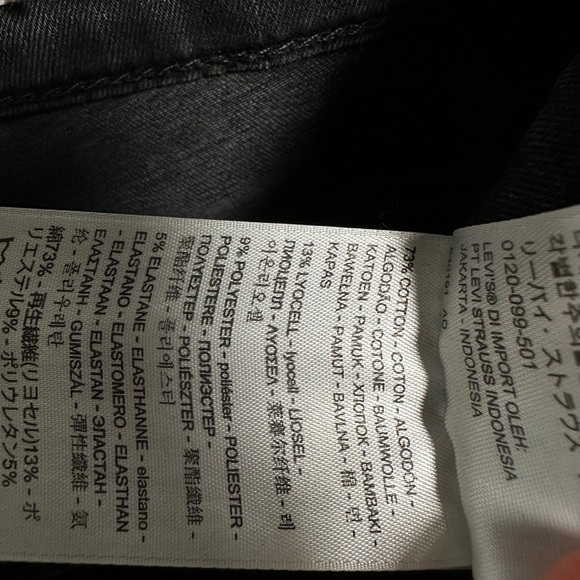 Levis Premium high rise skinny jeans stretch denim charcoal wash 27 - Picture 8 of 10